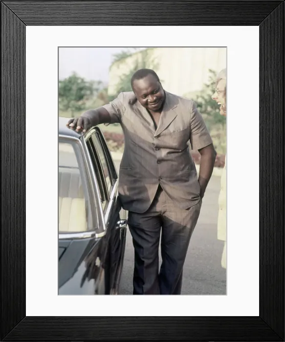 Framed Print : President of Uganda, General Idi Amin, pictured in Kampala for a press conference