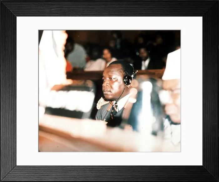 Framed Print : President of Uganda, General Idi Amin, at a conference. November 1974 Framed Print : President of Uganda, General Idi Amin, at a conference. November 1974