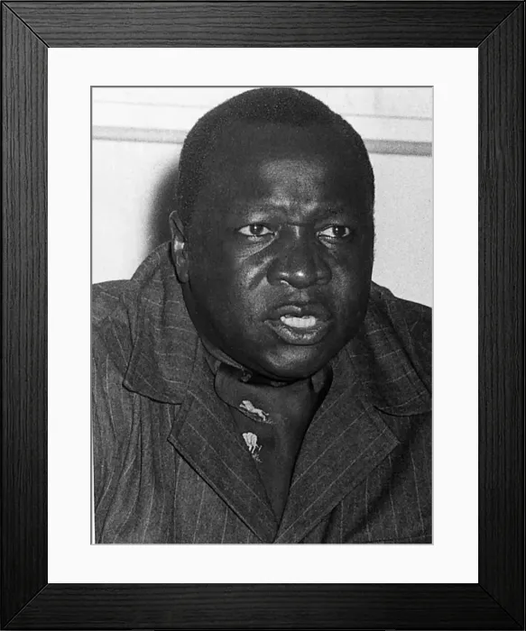 Framed Print : President of Uganda, General Idi Amin, speaking at the the Uganda Embassy in Kinshasa Framed Print : President of Uganda, General Idi Amin, speaking at the the Uganda Embassy in Kinshasa