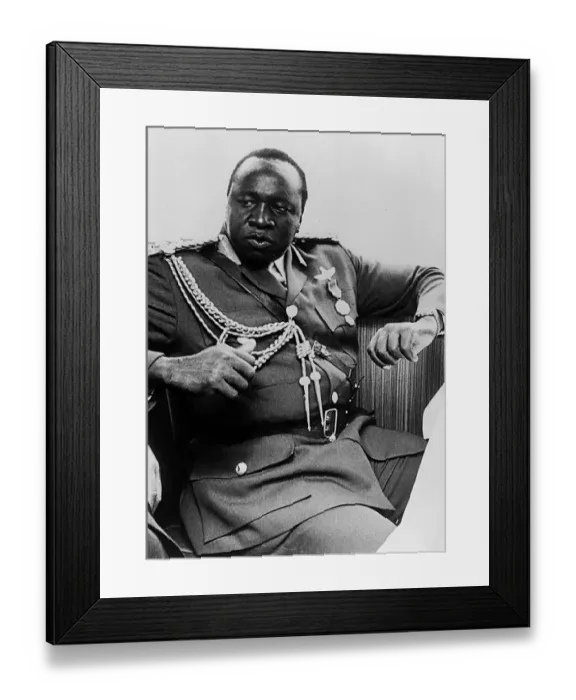 Framed Print : President of Uganda, General Idi Amin, in military uniform, September 1974 Framed Print : President of Uganda, General Idi Amin, in military uniform, September 1974