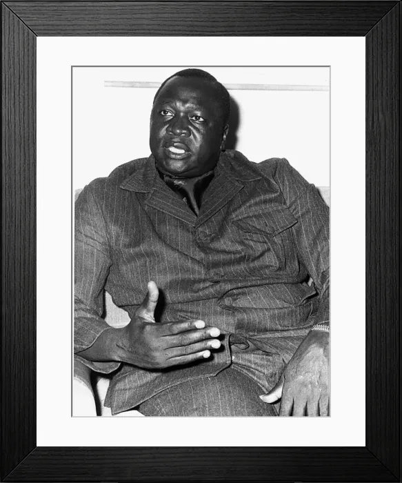 Framed Print : President of Uganda, General Idi Amin, speaking at the the Uganda Embassy in Kinshasa Framed Print : President of Uganda, General Idi Amin, speaking at the the Uganda Embassy in Kinshasa