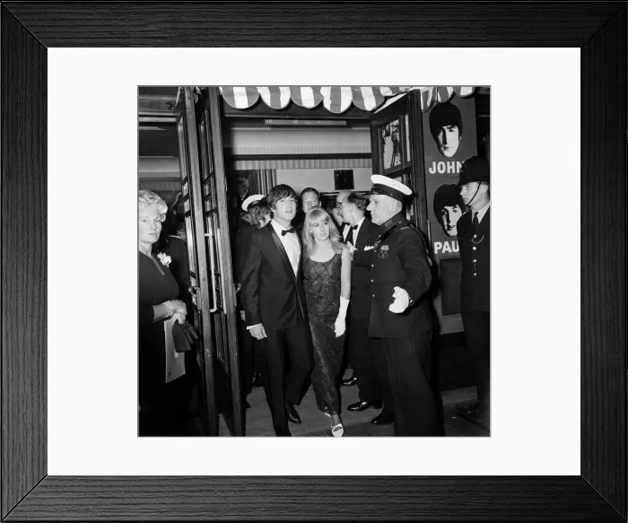 Framed Print : The Beatles A Hard Days Night royal film premiere at the London Pavilion Theatre in Framed Print : The Beatles A Hard Days Night royal film premiere at the London Pavilion Theatre in