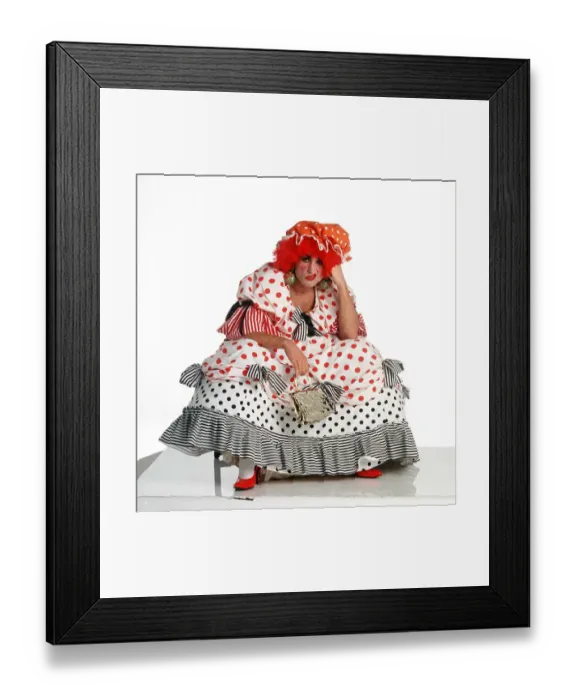 Framed Print : Vinnie Jones actor and former footballer in drag for panto season Framed Print : Vinnie Jones actor and former footballer in drag for panto season