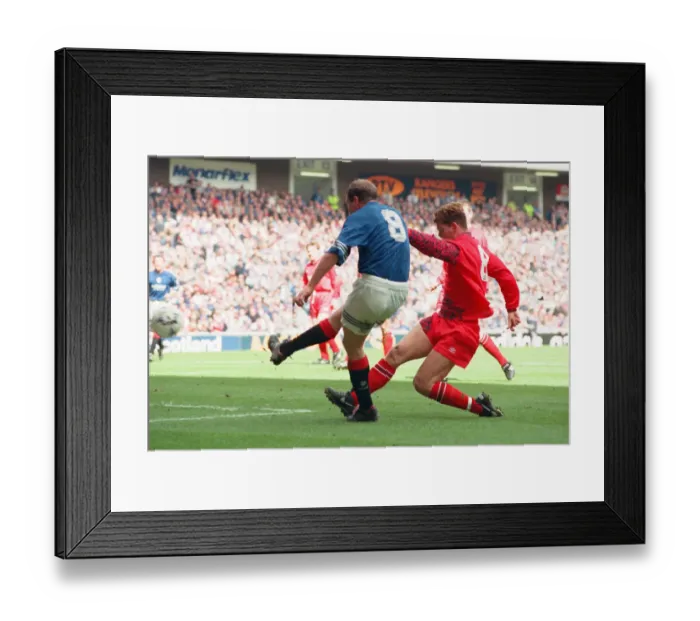 Framed Print : Glasgow Rangers footballer Paul Gascoigne scoring one of his three goals in Rangers win Framed Print : Glasgow Rangers footballer Paul Gascoigne scoring one of his three goals in Rangers win