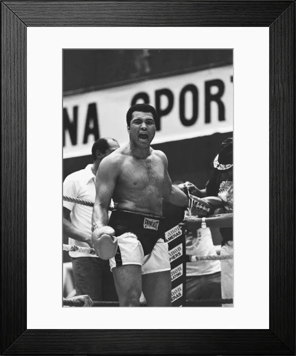 Framed Print : Muhammad Ali seen here during a training sessions in his run up to his title fight