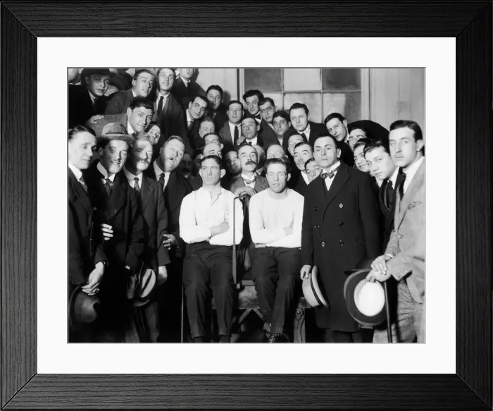 Framed Print : Boxers Ted Kid Lewis and Johnny Basham 3 days before their fight at The Royal Framed Print : Boxers Ted Kid Lewis and Johnny Basham 3 days before their fight at The Royal