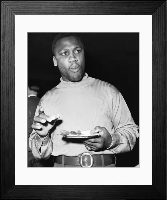 Framed Print : American boxer Joe Frazier in London. 2nd April 1968
