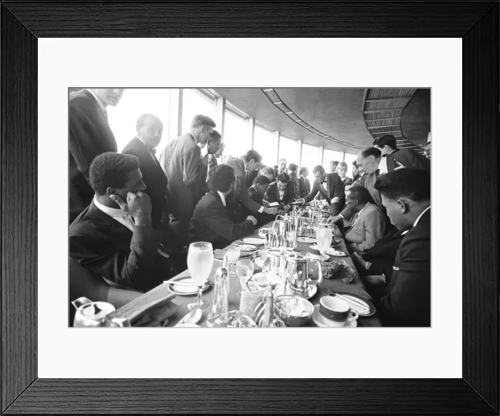 Framed Print : Cassius Clay seen here signing autographs whilst he was attending a lunch at the top of Framed Print : Cassius Clay seen here signing autographs whilst he was attending a lunch at the top of