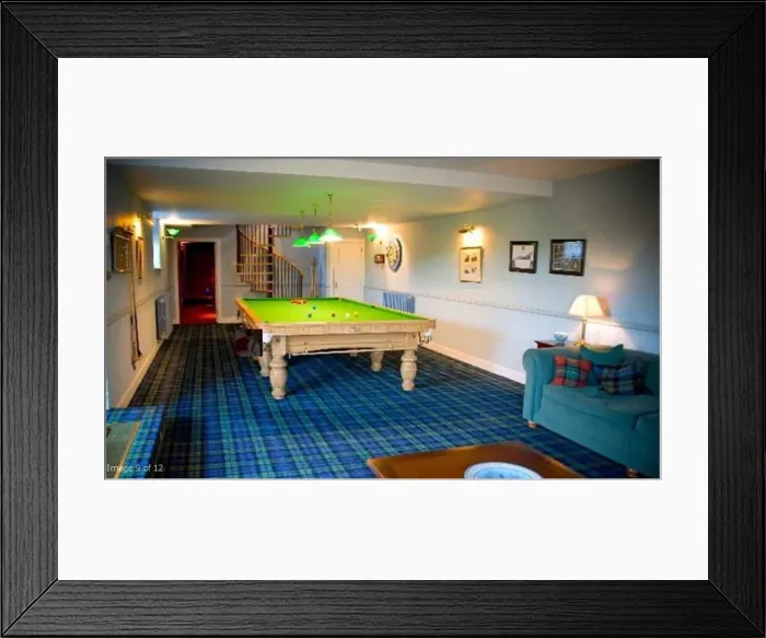 Framed Print : Inside Lorraine Kellys old Blairgowrie home snooker table Framed Print : Inside Lorraine Kellys old Blairgowrie home snooker table