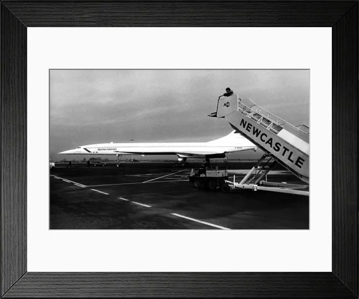 Framed Print : British Airways Concorde airliner  /  aircraft visits Newcastle Airport