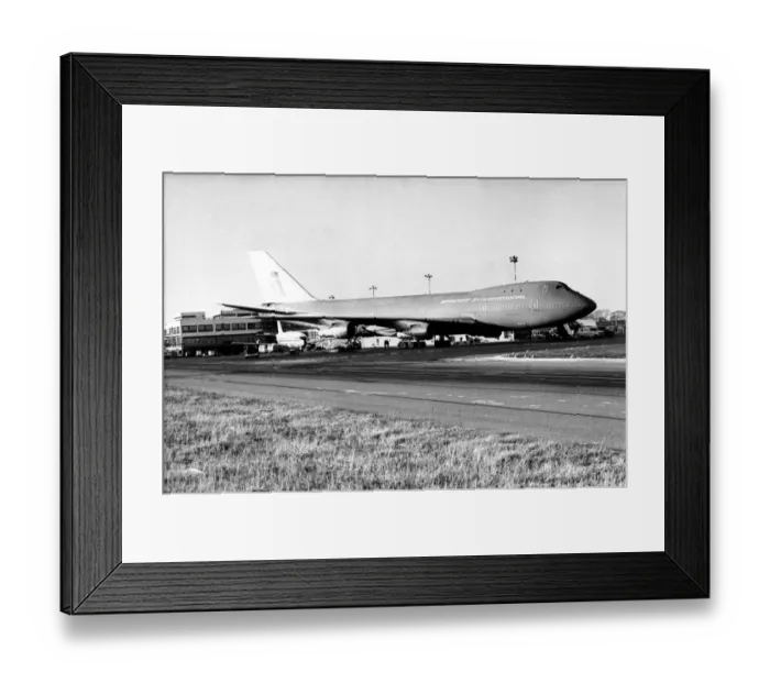 Framed Print : A Big Orange Braniff International Airlines Boeing 747 Jumbo Jet