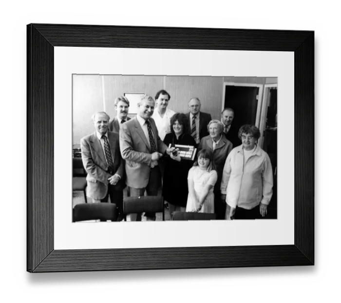 Framed Print : Winners of the Evening Chronicle competition to win a flight on Concorde in August 1984