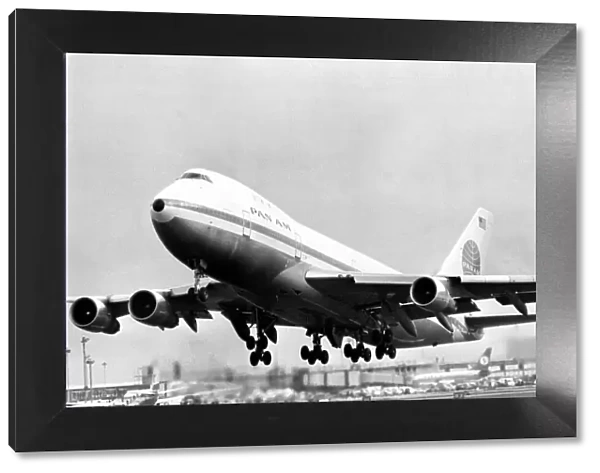 A Pan Am Boeing 747 Jumbo Jet aircraft  /  airliner. (Circa 1976)