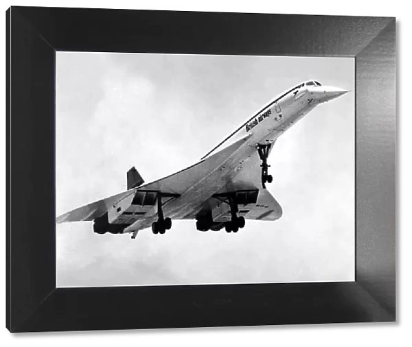 A British Airways Concorde pictured on take-off. (Circa February, 1979)