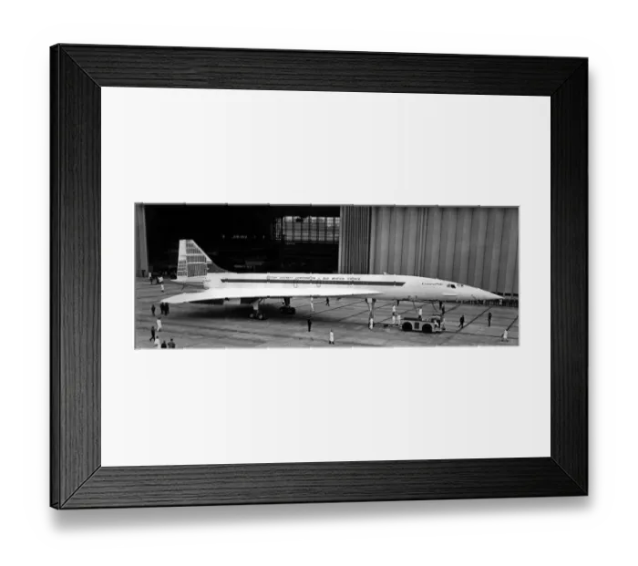 Framed Print : The British prototype Concorde 002 rolled out from the hanger in which it has ben built Framed Print : The British prototype Concorde 002 rolled out from the hanger in which it has ben built