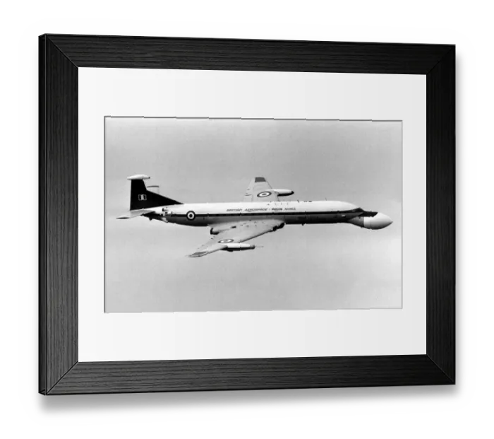 Framed Print : A modified De Havilland DH 106 Comet 4, fitted with a giant Marconi radar blister which Framed Print : A modified De Havilland DH 106 Comet 4, fitted with a giant Marconi radar blister which