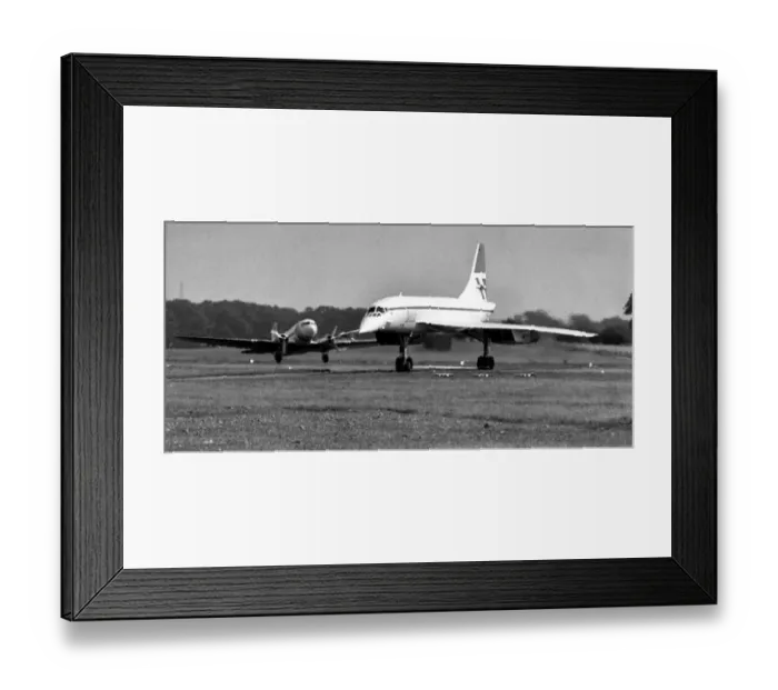 Framed Print : A British Airways Concorde airliner  /  aircraft lands at Newcastle Airport