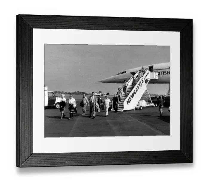 Framed Print : British Airways Concorde aircraft  /  airliner arrives Newcastle Airport on 30th August