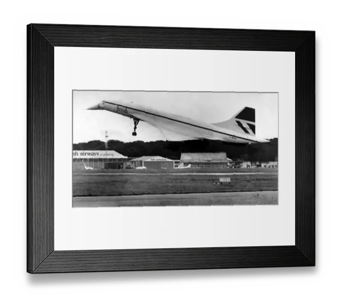Framed Print : A British Airways Concorde airliner  /  aircraft lands at Newcastle Airport