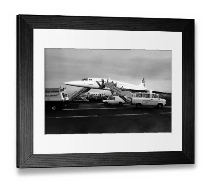 Framed Print : British Airways Concorde airliner  /  aircraft visits Newcastle Airport
