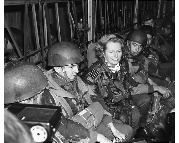 Margaret Thatcher seen here during a visit to the Parachute Regiment