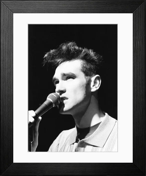 Framed Print : Morrissey, lead singer of Manchester group The Smiths, performing in concert Framed Print : Morrissey, lead singer of Manchester group The Smiths, performing in concert
