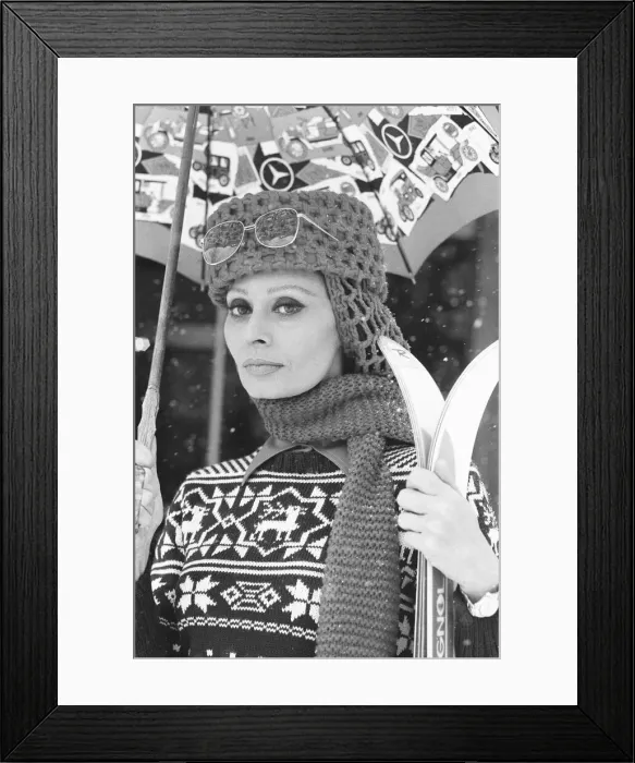 Framed Print : Sophia Loren seen here on location in Austria during the filming of the MGM movie
