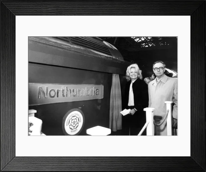 Framed Print : An Inter-City locomotive was christened Northumbria at a special platform ceremony Framed Print : An Inter-City locomotive was christened Northumbria at a special platform ceremony
