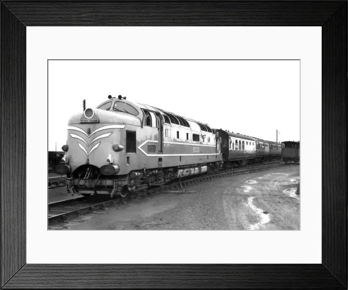 Framed Print : The new British Electric diesel train Deltic leaving Kingmoor railway sheds on her first