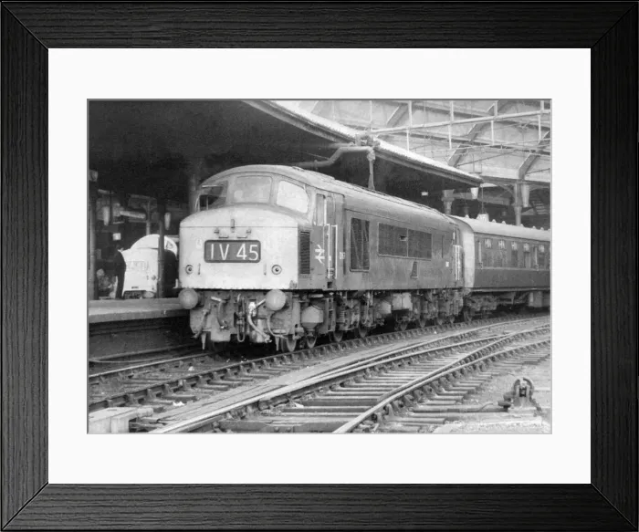 Framed Print : Diesel locomotive No. IV45 at Newcastle Central Station on 3rd December 1967 Framed Print : Diesel locomotive No. IV45 at Newcastle Central Station on 3rd December 1967
