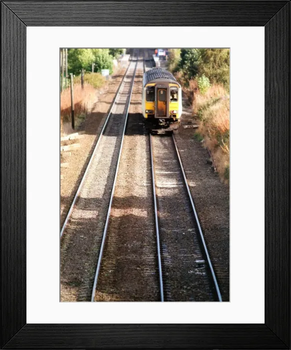 Framed Print : A train on the Newcastle to Carlisle line at Corbridge, Northumberland on 11th October Framed Print : A train on the Newcastle to Carlisle line at Corbridge, Northumberland on 11th October
