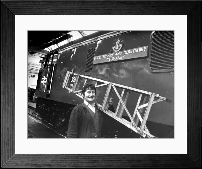 Framed Print : Painter Jack Savage has painted a new nameplate for the 22 year old blue Framed Print : Painter Jack Savage has painted a new nameplate for the 22 year old blue