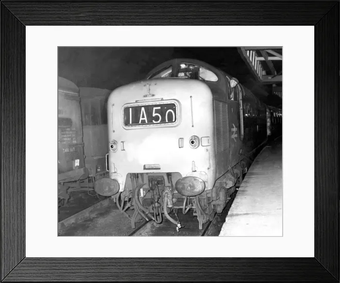 Framed Print : Diesel No. IA50 that inaugurates the new Inter-Cities service pulls into Newcastle Central Framed Print : Diesel No. IA50 that inaugurates the new Inter-Cities service pulls into Newcastle Central