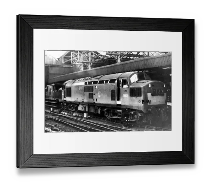 Framed Print : A double ended diesel electric locomotive and brake van in Newcastle Central Station