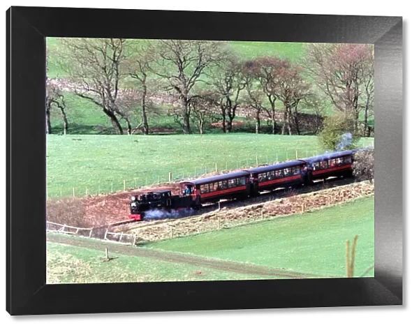 The Silver Jubilee steam locomotive steams up the Tyne Valley towards Alston on 3rd April