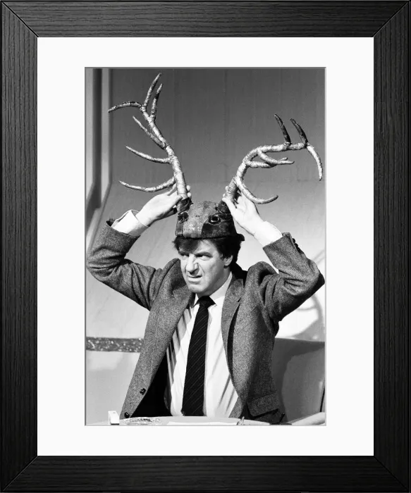 Framed Print : Russell Harty on his early evening show called Harty, 2nd November 1983 Framed Print : Russell Harty on his early evening show called Harty, 2nd November 1983