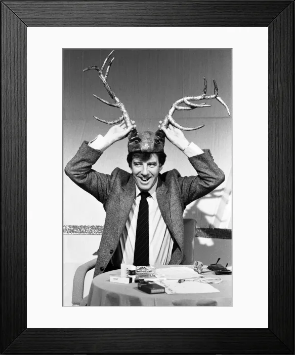 Framed Print : Russell Harty on his early evening show called Harty, 2nd November 1983 Framed Print : Russell Harty on his early evening show called Harty, 2nd November 1983