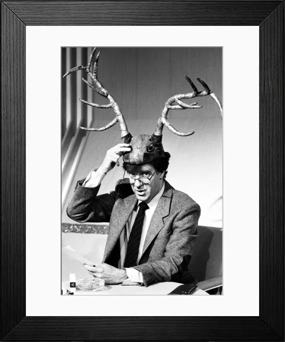 Framed Print : Russell Harty on his early evening show called Harty, 2nd November 1983 Framed Print : Russell Harty on his early evening show called Harty, 2nd November 1983