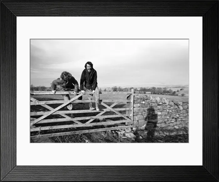 Framed Print : Russell Harty & close friend Madge Hindle, pictured at their farm house near the market Framed Print : Russell Harty & close friend Madge Hindle, pictured at their farm house near the market