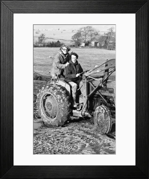 Framed Print : Russell Harty & close friend Madge Hindle, pictured at their farm house near the market Framed Print : Russell Harty & close friend Madge Hindle, pictured at their farm house near the market