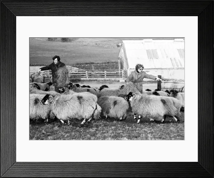 Framed Print : Russell Harty & close friend Madge Hindle, pictured at their farm house near the market Framed Print : Russell Harty & close friend Madge Hindle, pictured at their farm house near the market