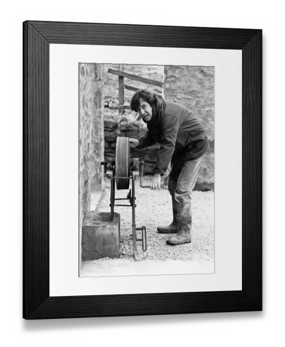 Framed Print : Russell Harty pictured at his farm house near the market town of Settle in North Framed Print : Russell Harty pictured at his farm house near the market town of Settle in North