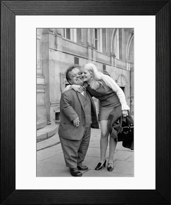 Framed Print : Tom Reynolds 52 & girlfriend Susan Morley 19, pictured together outside Leicestershire Framed Print : Tom Reynolds 52 & girlfriend Susan Morley 19, pictured together outside Leicestershire