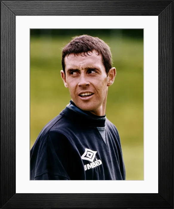 Framed Print : Heart of Midlothian footballer David Weir during a Scotland training session Framed Print : Heart of Midlothian footballer David Weir during a Scotland training session