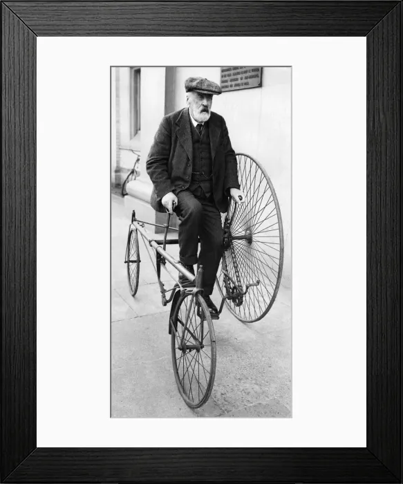 Framed Print : An early from of tricycle. With the addition of another big wheel it could be made to Framed Print : An early from of tricycle. With the addition of another big wheel it could be made to