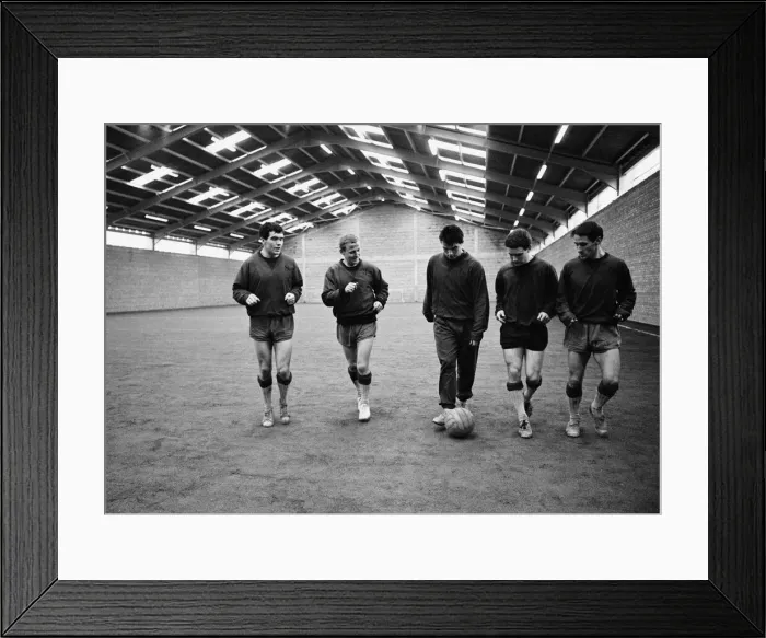 Framed Print : Everton players training at their brand new indoor training quarters in West Derby Framed Print : Everton players training at their brand new indoor training quarters in West Derby
