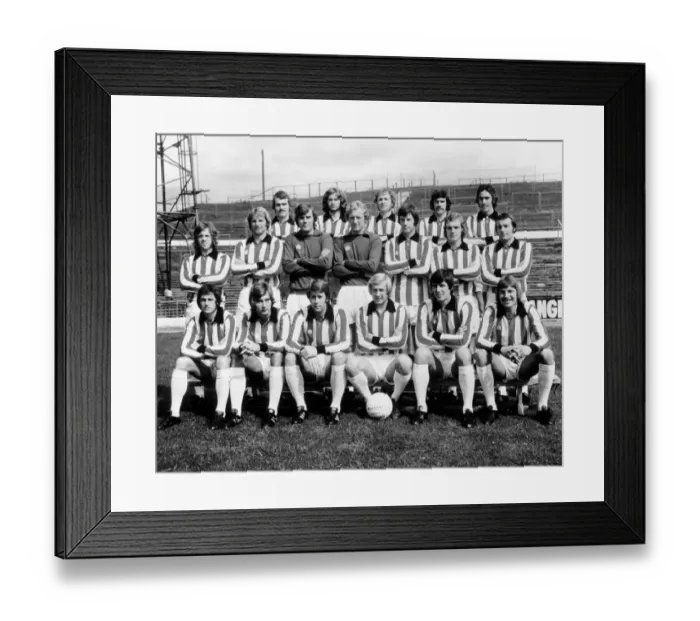 Framed Print : Stoke City Football Team, pre season photograph. August 1974
