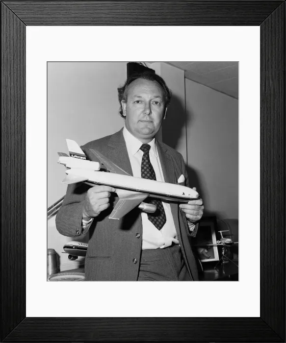 Framed Print : British airline entrepreneur Freddie Laker, chairman of Laker Airways Framed Print : British airline entrepreneur Freddie Laker, chairman of Laker Airways