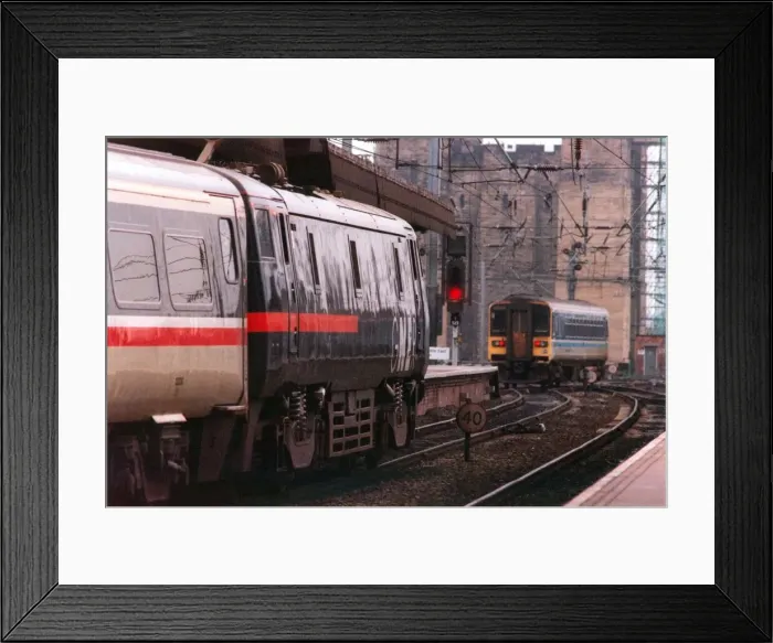 Framed Print : A general view of an Inter-City 225 at Newcastle Central Station on 20th November 1997