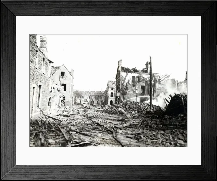 Framed Print : War - World War II - Air raids - Cardiff - De Burgh Street, Riverside, Cardiff Framed Print : War - World War II - Air raids - Cardiff - De Burgh Street, Riverside, Cardiff